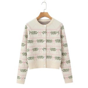 Christmas series jacquard knitted cardigan sweater