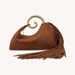Vintage Winter Women's Bag - Fashionable Synthetic Suede Purse with Leather Tassels, Elegant Outdoor Travel Bag